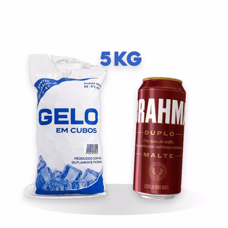 Combo Sexta: 12 latões Brahma e gelo 5kg